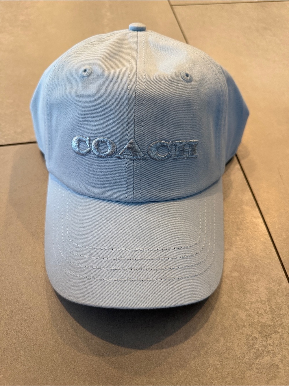 NWOT - Coach Woman's Sky Blue Embroidered Logo Baseball Cap